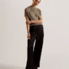 ABALY Metallic Knitted Short Sleeve Top