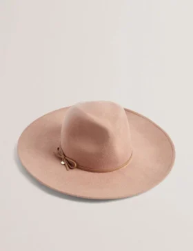 ABBIIIO Bow Detail Pure Wool Fedora Hat