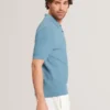 AINDREA Stitched Rib Open Neck Polo Shirt