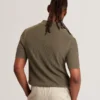 AINDREA Stitched Rib Open Neck Polo Shirt