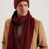 ALLIIYS Ribbed Knit Hat And Scarf Set