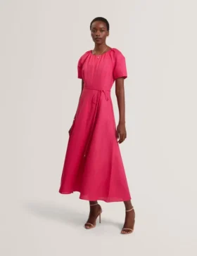 ALLISON Linen Raglan Sleeve Maxi Dress