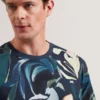 ALMOI Abstract Floral Print Pure Cotton T-Shirt
