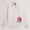 ALVIRO Graphic Patch Relaxed Fit Cotton Shirt