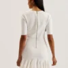 ALZANN Pleated Hem Knitted Bodycon Mini Dress