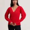 AMELYAA Rib Sculpt Sleeve Sweater