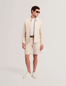 ASHLEYJ Linen Cotton Zip-Up Harrington Jacket