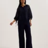 BACINA Lace 3/4 Balloon Sleeve Blouse