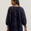 BACINA Lace 3/4 Balloon Sleeve Blouse