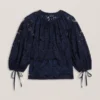 BACINA Lace 3/4 Balloon Sleeve Blouse