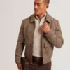 BAGLAN Dogtooth Check Wool Harrington Jacket