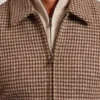 BAGLAN Dogtooth Check Wool Harrington Jacket