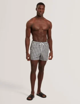 BELAIRE Retro Geo Drawstring Swim Shorts