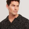 BERRETO Melange Knit Long Sleeve Polo Shirt