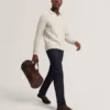 BERRETO Melange Knit Long Sleeve Polo Shirt