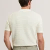 BESTEL Short Sleeve Wavy Stitch Open Neck Polo