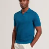 BESTEL Wave Stitch Pure Cotton Open Neck Polo