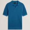 BESTEL Wave Stitch Pure Cotton Open Neck Polo
