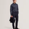 BLOCKLY Mini Leaf Print Long Sleeve Cotton Shirt