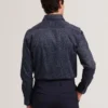 BLOCKLY Mini Leaf Print Long Sleeve Cotton Shirt