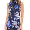 BOW TIE SLEEVELESS MAXI DRESS WITH SELF BELT Navy