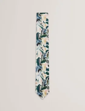 BOYTONN Painted Floral Print Silk Tie