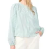 BROOKE Striped Puff Long Sleeve Blouse