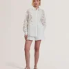 BUCCIA Crochet Trim High Waisted Linen Shorts