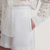 BUCCIA Crochet Trim High Waisted Linen Shorts