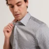 CAMBAY Geometric Leaf Print Short Sleeve Shirt