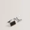 CARMONT Carbon Cufflink And Tie Clip Set