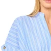 CHARLOTTE Striped Cotton V-Neck Midi Dress