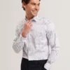CIPHER Floral Stripe Cotton Long Sleeve Shirt