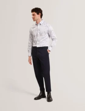 CIPHER Floral Stripe Cotton Long Sleeve Shirt