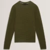 CLACX Waffle Knit Crew Neck Jumper