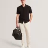 CONNYR Textured Knit Button-Through Polo Shirt