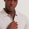 CONNYR Textured Knit Button-Through Polo Shirt