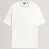CURRAN Rolled Edge Linen Blend Knit T-Shirt