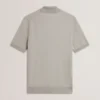 DALDIN Zip Collar Stretch Knit Polo Shirt