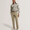 DORNAN Foliage Print Cotton Long Sleeve Shirt