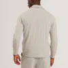 DOUGLES Cable Texture Zip-Neck Sweatshirt