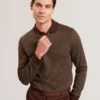 DURAND Long Sleeve Geo Jacquard Polo