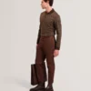 DURAND Long Sleeve Geo Jacquard Polo