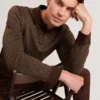 DURAND Long Sleeve Geo Jacquard Polo