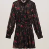 EBENE Floral Print Belted Mini Shirt Dress