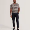 EBRG Striped Linen Blend Knitted T-Shirt