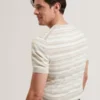 EBRG Striped Linen Blend Knitted T-Shirt
