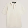 EDGARD Mixed Texture Cotton Linen Knit Polo