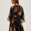 ELSTER Printed Chiffon Mini Dress With Tie Waist