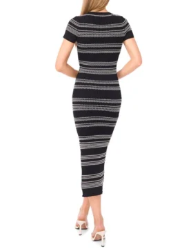 EMA Short Sleeve Maxi Dress With Contrast Stripe